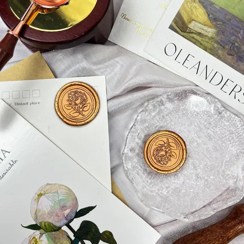 Miniatura 6 de 25 Piezas Calcomanías de Sellos de Cera Hechas a Mano, Sellos para Sobres, Calcomanías de Cera Autoadhesivas para Invitaciones de Fiestas de Boda