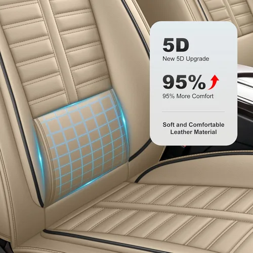 Miniatura 3 de Fundas de asiento delantero de automóvil para Toyota Corolla 2007-2019, cojín de asiento de automóvil de piel sintética prémium con soporte lumbar
