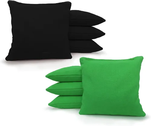 Miniatura 169 de Tailgating Pros Bolsas de cornhole reglamentarias – Juego de 8 – Relleno de maíz y hecho a mano, más de 25 opciones de color Negro/Violeta