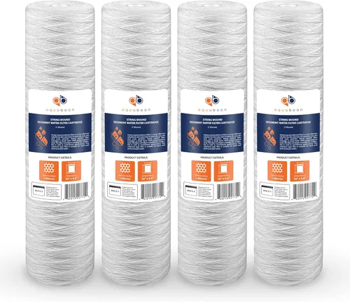 Miniatura 12 de Aquaboon Cartucho de repuesto de filtro de agua para heridas de cuerda de 1 micrón, para toda la casa, de 20 x 4.5 pulgadas, compatible