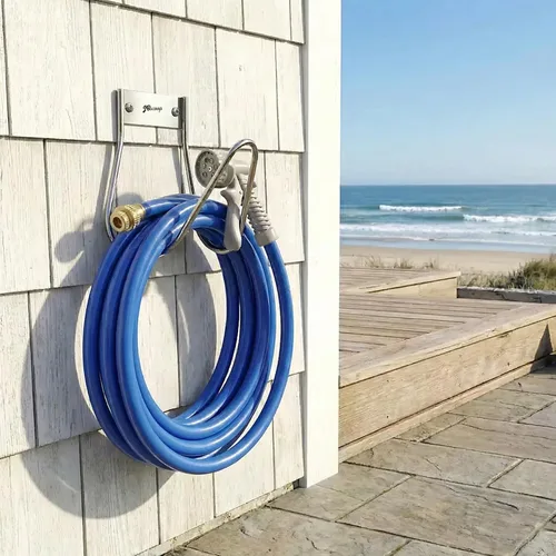 Miniatura 8 de JBscoop Soporte para Manguera de Jardín de Acero Inoxidable Pequeño para Montaje en Pared, Ideal para Agua, Aire, Manguera Hidráulica, Cuerdas