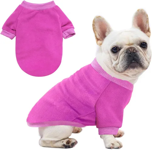 Miniatura 8 de Idepet Suéter de vellón para perros – Sudadera suave para cachorros y camisa cálida de invierno para perros y gatos pequeños (Azul, S)