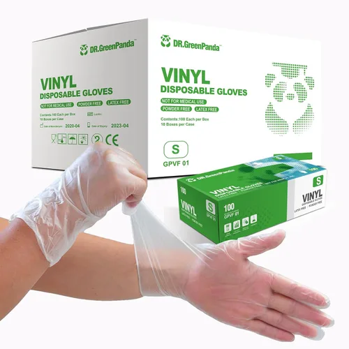 Dr.GreenPanda Clear Vinyl Disposable Gloves Food Safe Latex Free Powder Free for Cooking Cleaning Food Service GPVF or MPVF