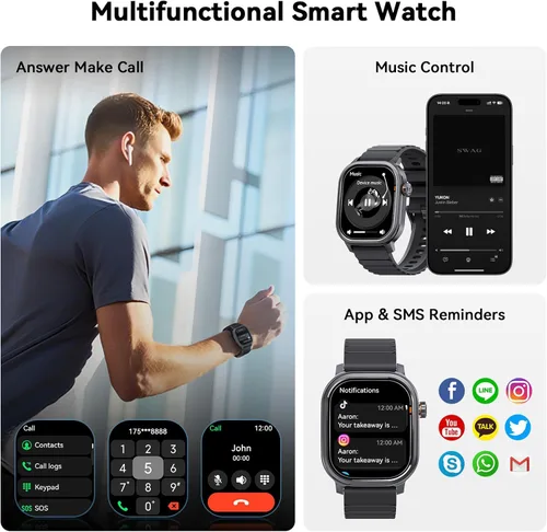 Miniatura 2 de KOSPET Pulse - Relojes inteligentes para hombre, llamadas y respuesta Bluetooth, duración de la batería de 25 días, AMOLED de 1.96 pulgadas