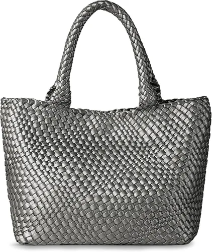 Miniatura 8 de Bolso de hombro tejido para mujer, asa superior de moda, piel vegana suave