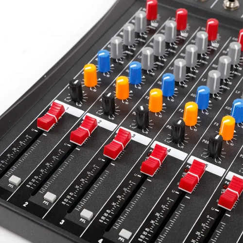 Miniatura 4 de Mezclador profesional de 8 canales, interfaz de consola digital USB MP3 Phantom Power estéreo DJ Studio FX Chasis de acero, mezclador de audio USB