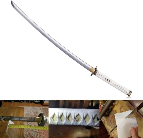 Miniatura 2 de siwode The Walking Dead - Espada katana de Michonne, arcilla T10, acero templado, acero de Damasco T10 Arcilla_Acero Templado