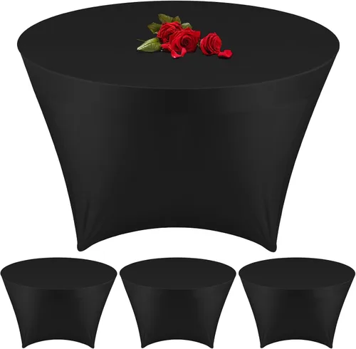 Miniatura 10 de Buryeah Mantel redondo elástico de 5 pies de elastano, lavable a máquina, 60 pulgadas, mantel elástico ajustable para mesa redonda para bodas