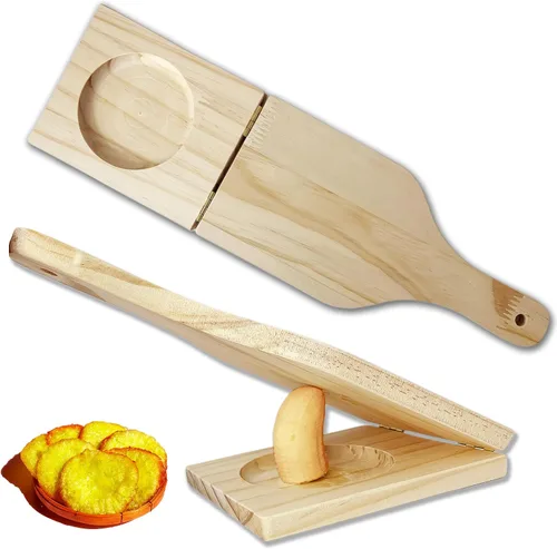 Tostonera Tostonera de madera para plátanos fritos Tostonera para plátanos fritos de 3.3 pulgadas y plátanos rellenos, 10.5 x 4.5 x 1 pulgadas