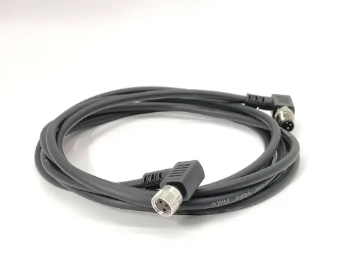 Miniatura 4 de M8 Profinet Cable impermeable 3 Pin de ángulo recto hembra enchufe macho Cable de moding con 1M PVC 26AWG Cable