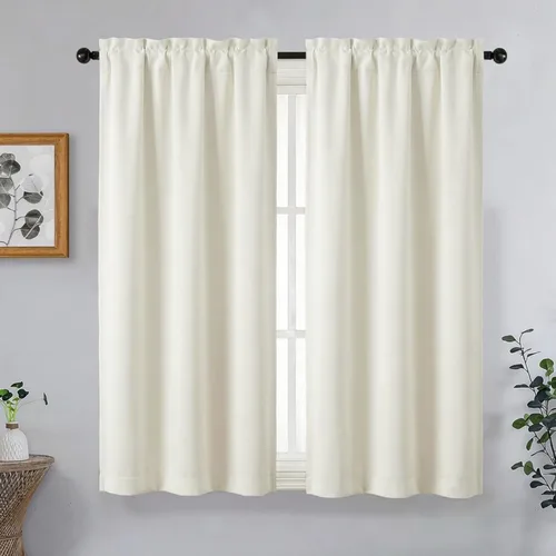 Miniatura 90 de OVZME Cortinas opacas turquesa para tratamiento de ventanas pequeñas, cortinas cortas con bloqueo de luz para ventana de cocina sobre el fregadero