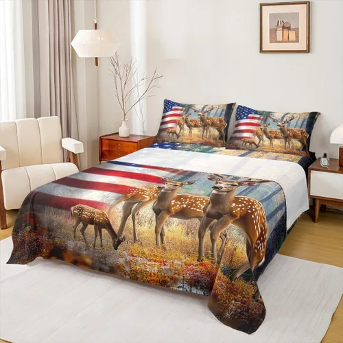 Miniatura 42 de Erosebridal Happy Camping - Juego de sábanas tamaño individual para niños, diseño de animales del bosque del bosque, para bebés, niños y niñas