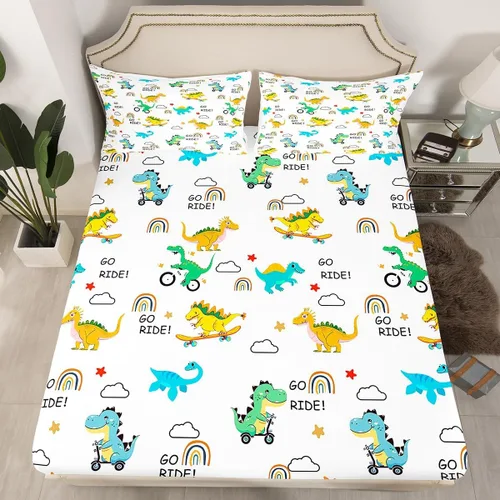 Miniatura 11 de Manfei Juego de sábana bajera de camuflaje de animales marinos, 2 piezas, diseño de camuflaje de tiburones y ballenas, con 1 funda de almohada