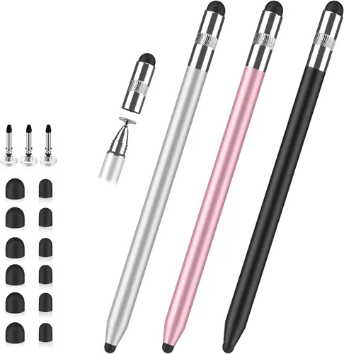 Miniatura 11 de Lápiz óptico para pantalla táctil, lápiz capacitivo de goma 3 en 1, alta sensibilidad y precisión, lápiz capacitivo universal compatible con iPad