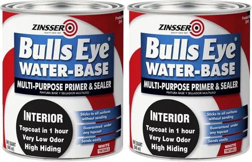 Miniatura 4 de Zinsser 02244 Bulls Eye - Imprimación y sellador a base de agua, cuarto de galón, color blanco