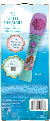 Miniatura 6 de eKids Disney - Micrófono de juguete de La Sirenita para niños con música integrada y luces intermitentes, diseñado para los fanáticos