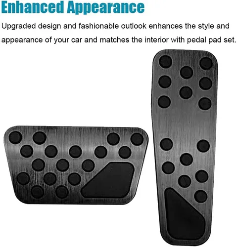 Miniatura 5 de LEXLEY 2 almohadillas antideslizantes de aluminio para pedal de freno de gas, cubiertas de pedal de acelerador sin perforación para Dodge 2009-2023