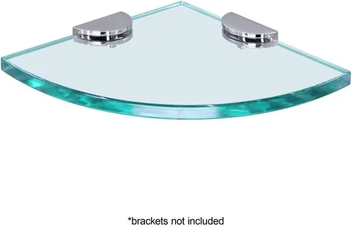Miniatura 4 de Dulles Glass Estante de vidrio flotante redondo de 12 x 12 pulgadas, solo estante, templado, 3/8 pulgadas de grosor, vidrio pulido plano