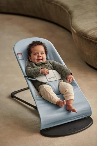 Miniatura 4 de BabyBjörn Bouncer Balance Soft, azul/gris, tejido/jersey Asiento gorila ajustable 2 en 1 para bebé y silla para niños pequeños, recién nacido a