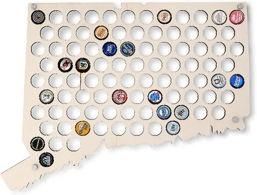 Miniatura 22 de Torched Mapa de tapa de cerveza de Virginia Occidental, soporte de tapa de cerveza de los Estados Unidos, decoración de pared, regalo para amantes