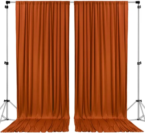 Miniatura 17 de AK TRADING CO. Cortinas de telón de fondo de poliéster IFR de 10 pies x 8 pies con bolsillos para varillas - Cortinas para decoración de ventana
