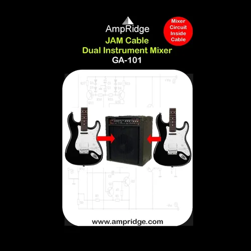 Miniatura 3 de Cable de atasco GA101 Adaptador de guitarra dual Cable de instrumento estéreo de 1/4