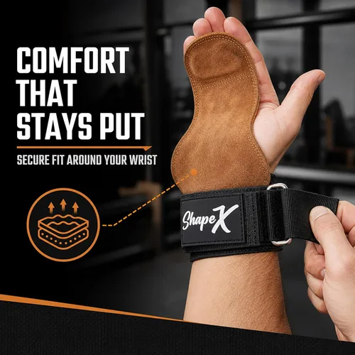 Miniatura 7 de ShapeX Agarre de mano para hombres y mujeres, correas de levantamiento de pesas para peso muerto, repuesto para Versa, Crossfit Grips - Correa