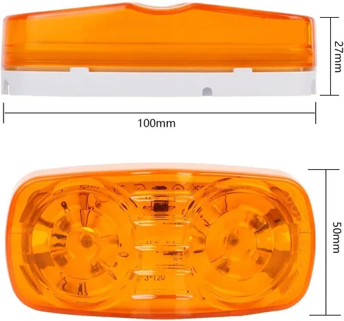 Miniatura 6 de NPAUTO 14 luces LED de marcador de remolque, 4 x 2 pulgadas, doble diana 7 ámbares y 7 rojas, 10 luces LED de marcador lateral, montaje