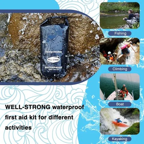 Miniatura 3 de Kit de Primeros Auxilios Impermeable con Tapa Enrollable para Barco, Kit de Emergencia con Contenidos Impermeables para Pesca, Kayak, Canotaje