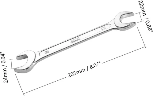 Miniatura 2 de Utoolmart Llave doble de extremo abierto, llave métrica de 8.071 in de longitud, herramienta de reparación de llaves de 0.866 in x 0.945 in, acero