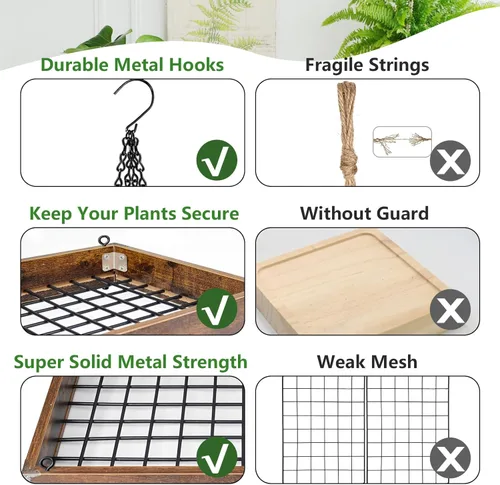 Miniatura 3 de Lilybud- lily Colgador de plantas para interiores y exteriores, macetas colgantes grandes de 16" para plantas de interior, soporte para plantas