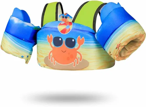 Miniatura 11 de Toddler Swim Vest with Swimming Arm Floaties for 2-6 Years Old (22-66 lbs) Boys-Girls Kids Pool Floats Water Wings & Swim Jacket Niños Swimmies for
