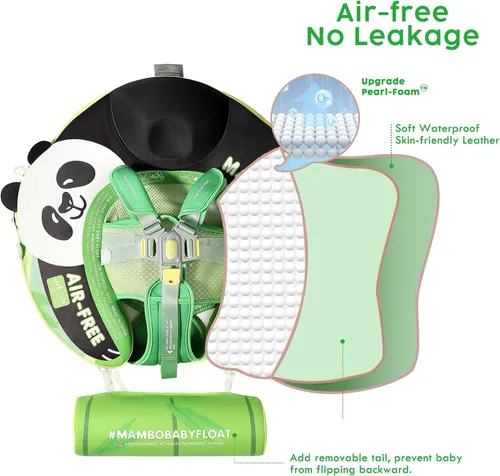 Miniatura 4 de Mambobaby Flotador de piscina para bebé con toldo, flotadores infantiles no inflables con cola sólida, suave, impermeable, agradable a la piel
