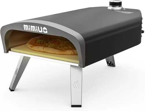Miniatura 9 de Mimiuo Horno de pizza de gas para exteriores, hornos portátiles de propano para pizza para exteriores, estufa de pizza profesional con piedra
