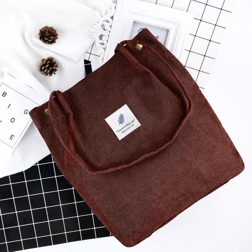 Miniatura 202 de Ayieyill - Bolsa de pana para mujer y niña, con correa de lona para colgar al hombro, bolsa con bolsillo
