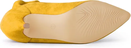 Miniatura 6 de Allegra K Botines con volantes y tacón de aguja puntiagudo para mujer