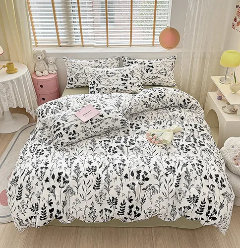 Miniatura 19 de KAREVER Juego de edredón azul y blanco a cuadros, juego de ropa de cama para niñas, juego de edredón a cuadros azul y blanco, manta para niños