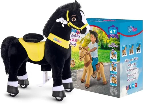 Miniatura 9 de PonyCycle Pony Cycle 4-7 caballo de montar con resorte, juguete de caballo balancín, modelo esencial E (89.9 cm de altura/tamaño 4) juguetes de Negro