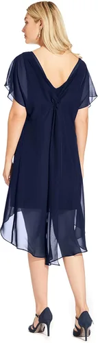 Miniatura 2 de Adrianna Papell Vestido drapeado superpuesto de gasa para mujer