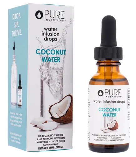 Potenciador de agua de coco Pure Inventions, pura hidratación, 1 oz (30 porciones), 0337-00-01, 1