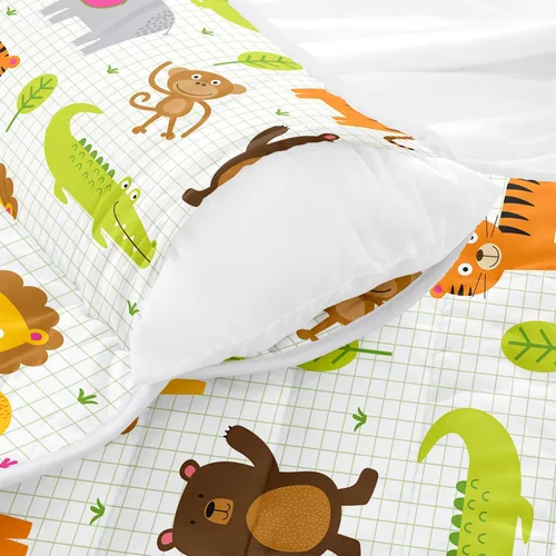 Miniatura 3 de Tapete para siesta – Saco de dormir de animales con almohada extraíble – Juego de ropa de cama para guardería y fiestas de pijamas, preescolar