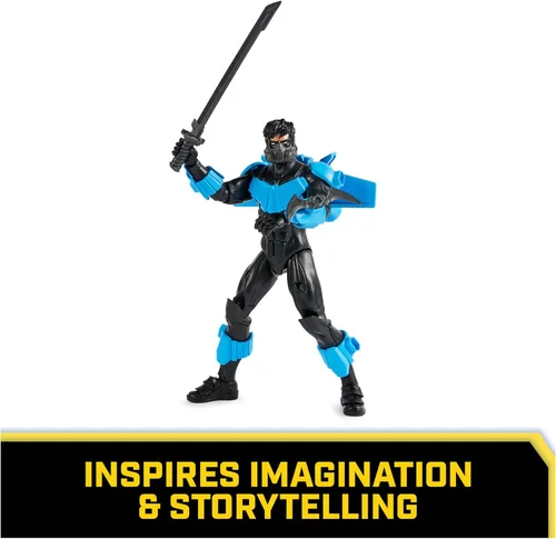 Miniatura 5 de DC Comics, Batman Adventures, figura de acción Nightwing, 15 accesorios de armadura, 17 puntos de articulación, 12 pulgadas, juguete de superhéroe