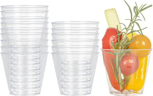 Miniatura 4 de Vasos de Martini de 3 onzas, 100 tazas de aperitivo, duraderos, desechables, vasos de postre de plástico transparente, para servir muestras