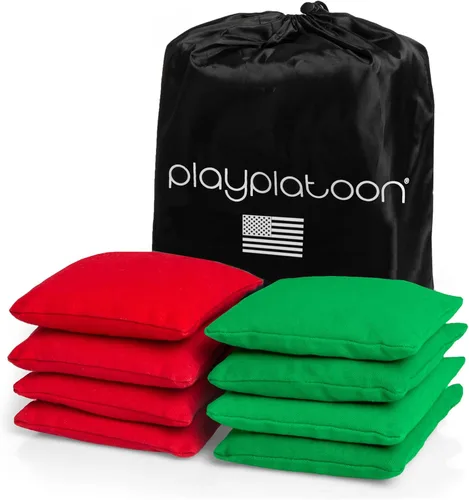 Miniatura 28 de Bolsas de cornhole de tela de pato resistentes a la intemperie premium de Play Platoon - Juego de 8 bolsas de frijoles para juego de Corn Hole