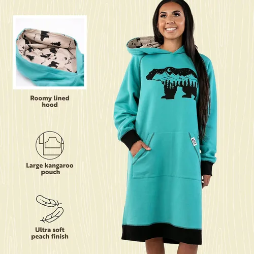 Miniatura 120 de Lazy One Sudadera con capucha de gran tamaño, ropa de dormir cómoda, vestido de suéter para mujer