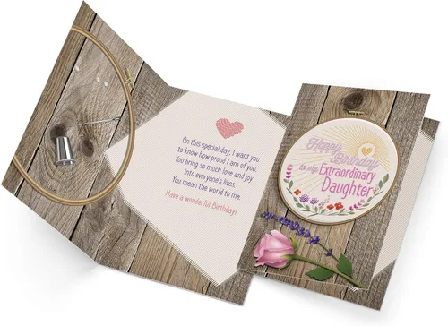 Miniatura 3 de Prime Greetings Tarjeta de feliz cumpleaños para hija, hecha en Estados Unidos, ecológica, tarjeta gruesa con sobre de alta calidad de 5 x 7.75