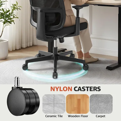 Miniatura 9 de ErgoSift Silla de oficina M1 ergonómica, sillas de escritorio de oficina de malla para el hogar con soporte lumbar ajustable, cómoda silla