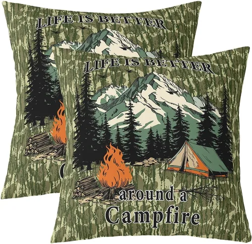 Miniatura 37 de Erosebridal American Flag Cushion Cases 16x16 Inch Set of 2 Army Green Camo Throw Pillow Covers Bear Claw Hunting Theme Pillow Covers Camoflage