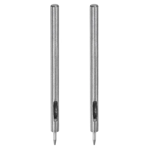 HARFINGTON 2 piezas de perforador de cuero de 0.031 in recto, redondo, ojal, remache a presión, fijador para cuero, artesanía, ropa, bolso, cortina