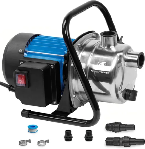 FLUENTPOWER 1HP Bomba de transferencia de jardín portátil, bomba eléctrica de refuerzo de rociadores de 900 GPH, bomba de chorro de pozo poco